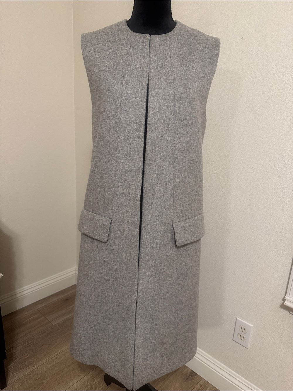 Zara Light Gray Sleeveless Long Vest